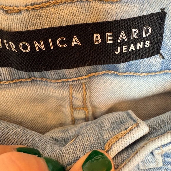 Veronica Beard Carson Ankle Flare High-Rise Washed Denim Jeans Size 27 - Picture 6 of 9